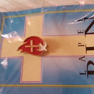 9 Confirmation Holy Spirit Lapel Pin Red Flame Golden Cross White Dove 9 Pins